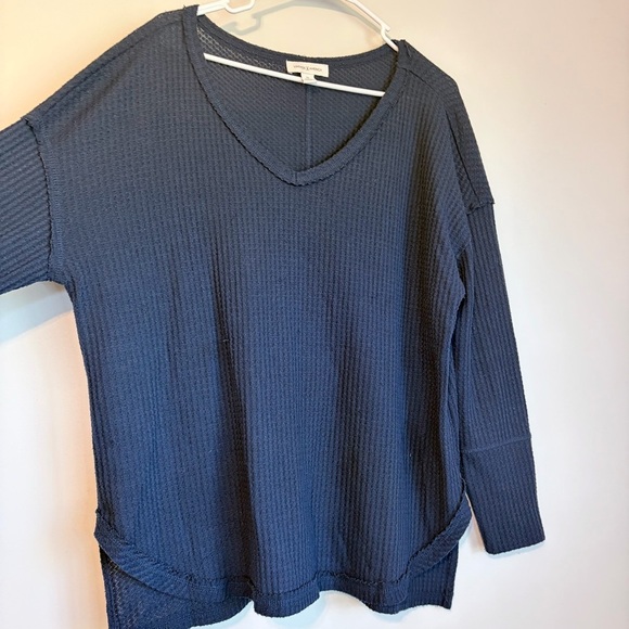 Vintage America Tops - Vintage America Navy Long Sleeve Tunic